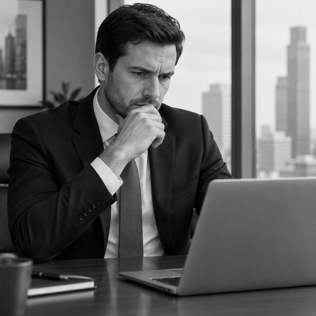 Executivo analisando dados